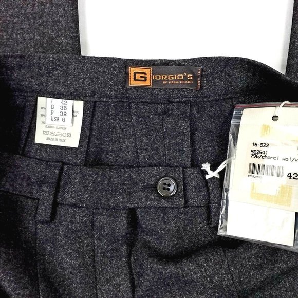 Vintage Giorgio's of Palm Beach Charcoal Wool Blend Career Dress Pants Womens 6 - Picture 9 of 14